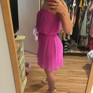 NWOT pink strapless dress